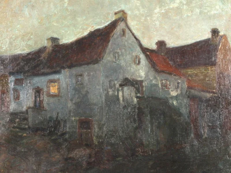 1867-Adelbert Hans Gustav Niemeyer - Notte in paese